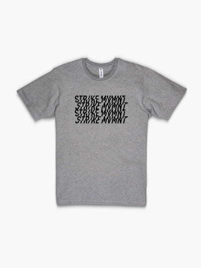 Strike Movement Timeless Vented Tee with Taped print in Lunar Grey front view