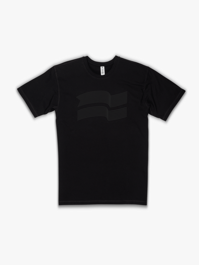 Strike Movement Timeless Vented T-Shirt with Variable Flag print in Phantom Black front view