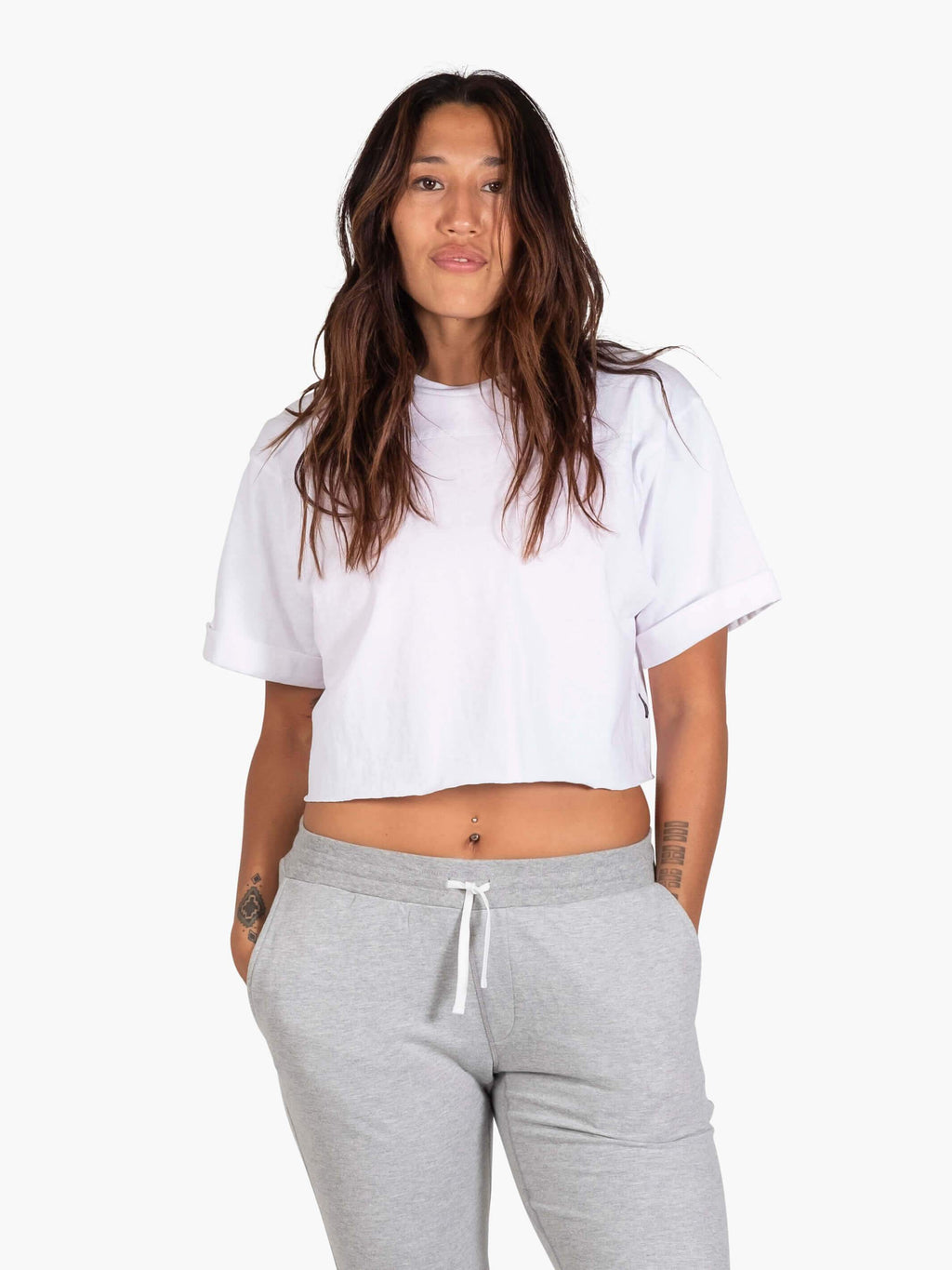 Women's Cropped Tee  Premium Heavy-Weight Cotton in Clean White – STR/KE  MVMNT CANADA