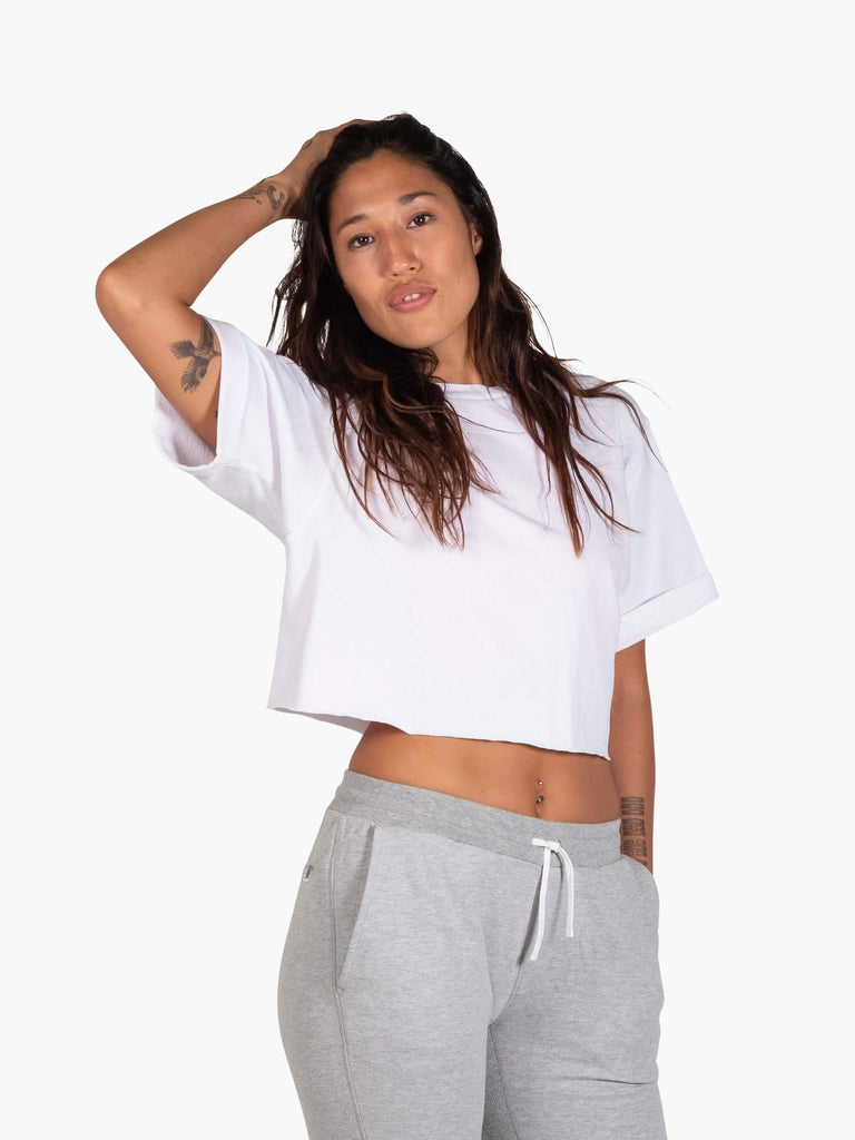 Women's Cropped Tee | Premium Heavy-Weight Cotton in Clean White